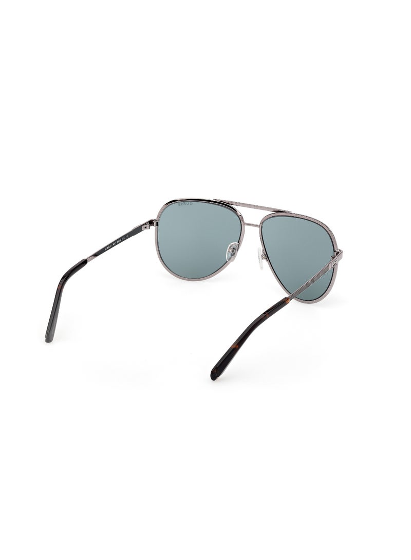 GUESS FULL RIM MALE PILOT GREY METAL SUNGLASSES - Image 5