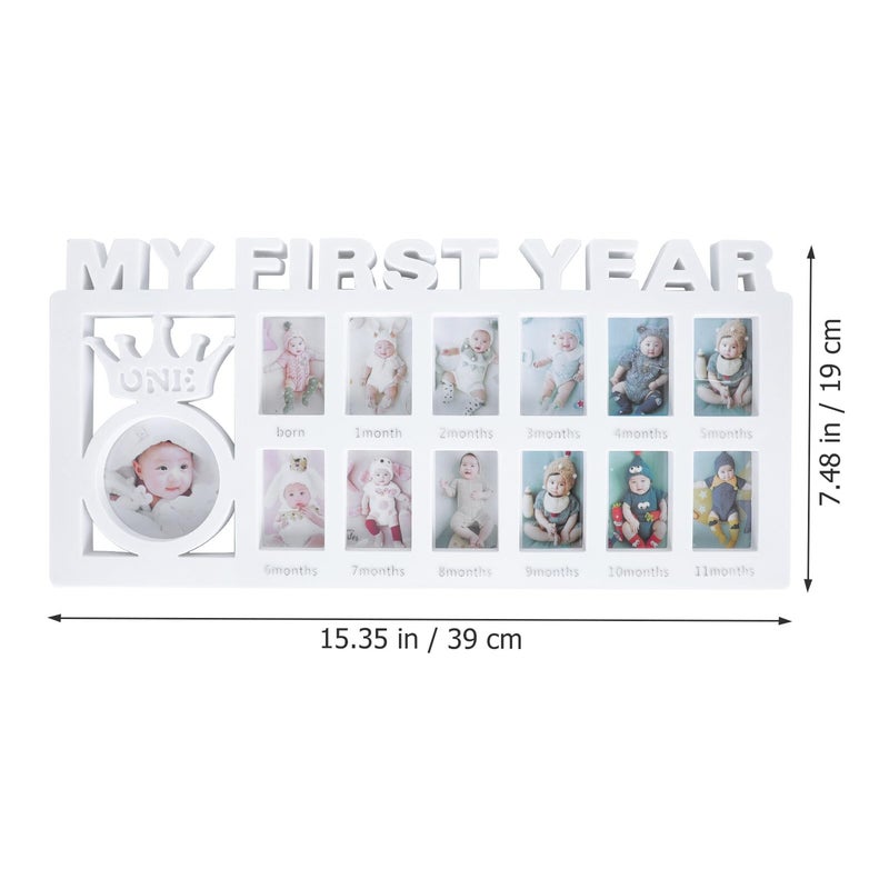 First Year Memories Growth Frame White 39x19cm for 12 Month Pictures Display - Image 3