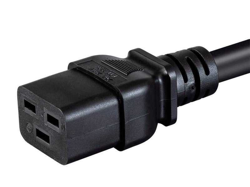 Monoprice Heavy Duty Extension Cord - IEC 60320 C20 to IEC 60320 C19, 20 Amp, 5000 Watt, 250 Volt, 12AWG, 6 Feet, Black - Image 3
