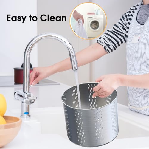 EJWOX Manual Cheese Press, 0.8 Gallon Heavy Duty Food Press for Cheese, Tofu & Vegetable Dehydration – Stainless Steel Basket Herb & Tincture Press with Filter Bags, Not for Hard Fruits - Image 5