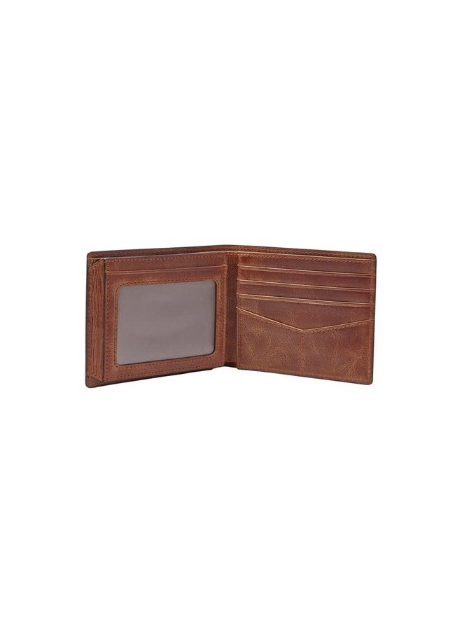 FOSSIL Fossil Men's Derrick Leather RFID-Blocking Bifold with Flip ID Wallet, Brown, (Model: ML3681200)  - Image 3