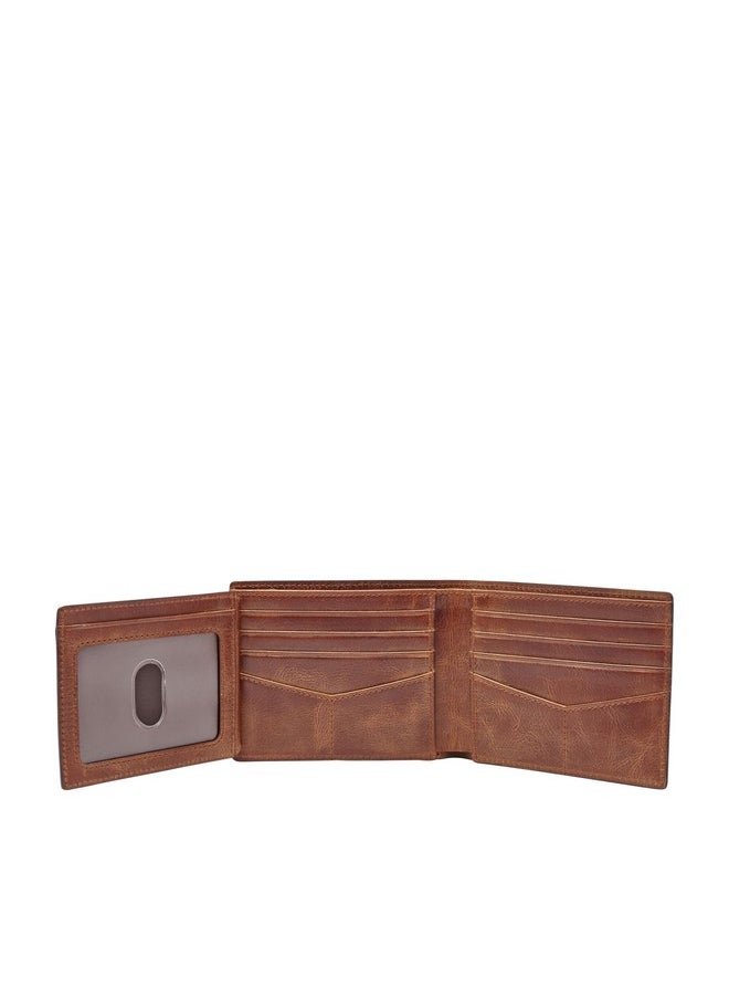FOSSIL Fossil Men's Derrick Leather RFID-Blocking Bifold with Flip ID Wallet, Brown, (Model: ML3681200)  - Image 2