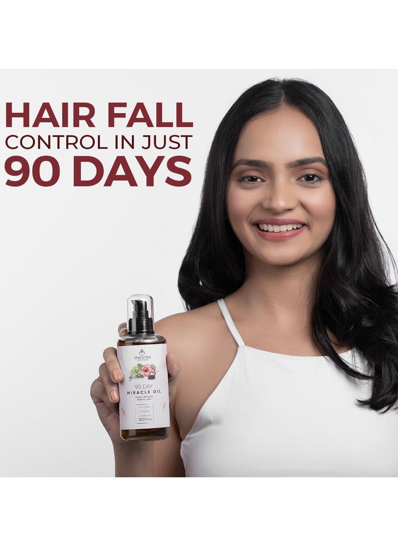 The Tribe Concepts - The Tribe Concepts 90 Day Miracle Hair Growth Oil, Anti Hairfall Oil for Breakage, Hair Fall Control Oil contains Bhringraj, Hibiscus & Amla Oil For Hair, 100% Chemical Free & Natural - 200 ml - Image 1