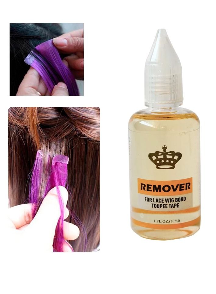 Fast Acting Hair Extensions Remover, Wig Glue Remover, Double Sided Extension Tape (One Bottle) - Image 1