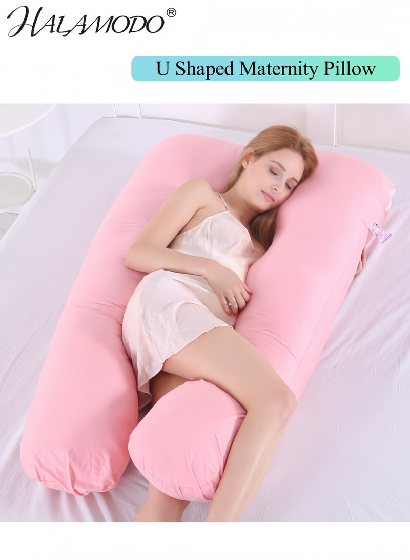 HALAMODO Pregnancy Pillows for Sleeping, U Shaped Full Body Maternity Pillow for Side Sleeping - Support for Back, Legs, Belly(51inch) - Image 1