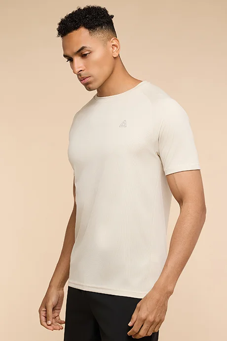 R&B Logo Detail Active T-Shirt with Crew Neck and Raglan Sleeves