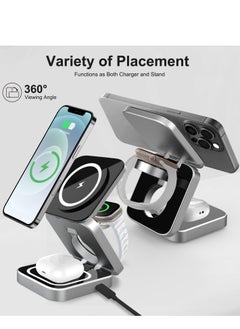 spa luxetique 3 in 1 Charging Wireless Station for Apple, Foldable Travel Fast Wireless Charger Compatible with iPhone 16 15 14 13 12 Pro/Max/Plus, for Apple Watch 10-1/SE/Ultra/Ultra 2, AirPods 4/3/2/Pro  - Image 2