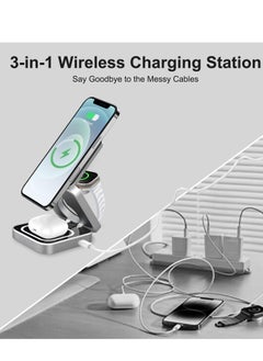 spa luxetique 3 in 1 Charging Wireless Station for Apple, Foldable Travel Fast Wireless Charger Compatible with iPhone 16 15 14 13 12 Pro/Max/Plus, for Apple Watch 10-1/SE/Ultra/Ultra 2, AirPods 4/3/2/Pro  - Image 3