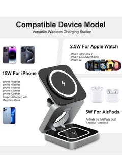 spa luxetique 3 in 1 Charging Wireless Station for Apple, Foldable Travel Fast Wireless Charger Compatible with iPhone 16 15 14 13 12 Pro/Max/Plus, for Apple Watch 10-1/SE/Ultra/Ultra 2, AirPods 4/3/2/Pro  - Image 4