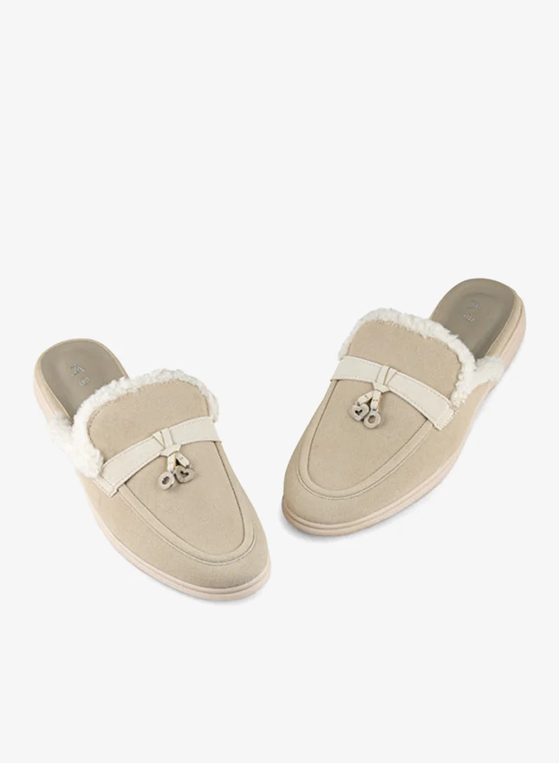 Vincci Beige Women Pointed-toe Flat Sandals for Women | Best Price UAE