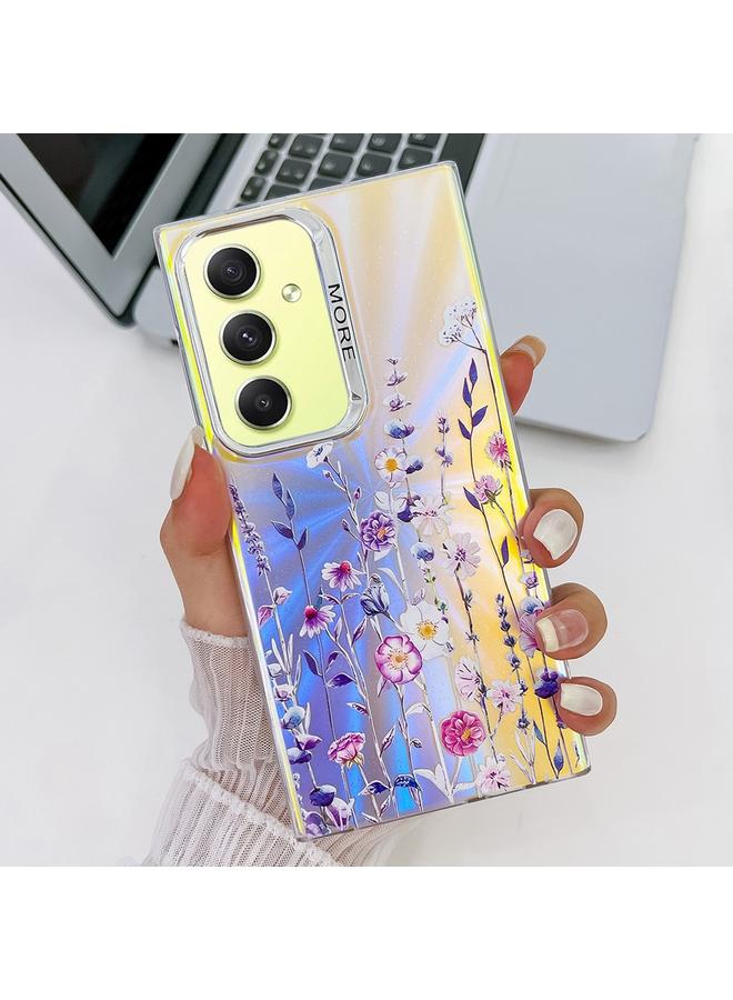 S-TOP Case For Samsung Galaxy A34 5G Electroplating Laser Flower Texture TPU Phone Case - Image 1