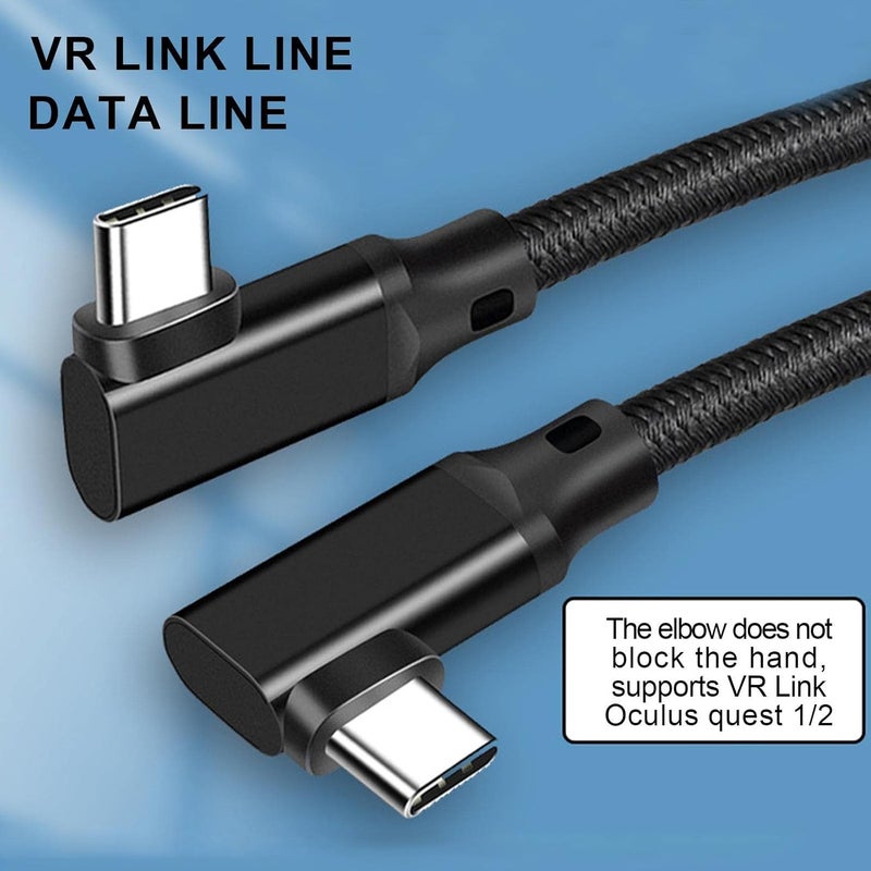 ويندفورج كرافت كابل سماعة الواقع الافتراضي | كابل بيانات USB مزدوج الكوع، ملحقات كاميرا الواقع الافتراضي - سلك شحن ونقل بيانات للاستخدام المنزلي - Image 2