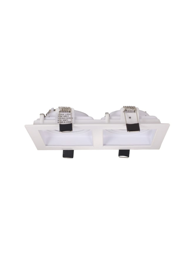 Jana Light Double Square Metallic White SpotLight Frame - Image 1