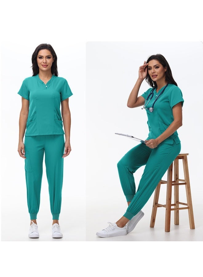 NIBEMINENT Beauty Salon Overalls Dental Nursing  Set Surgical Workwear Hospital Nurse Suit Women Medical Uniform - Image 2