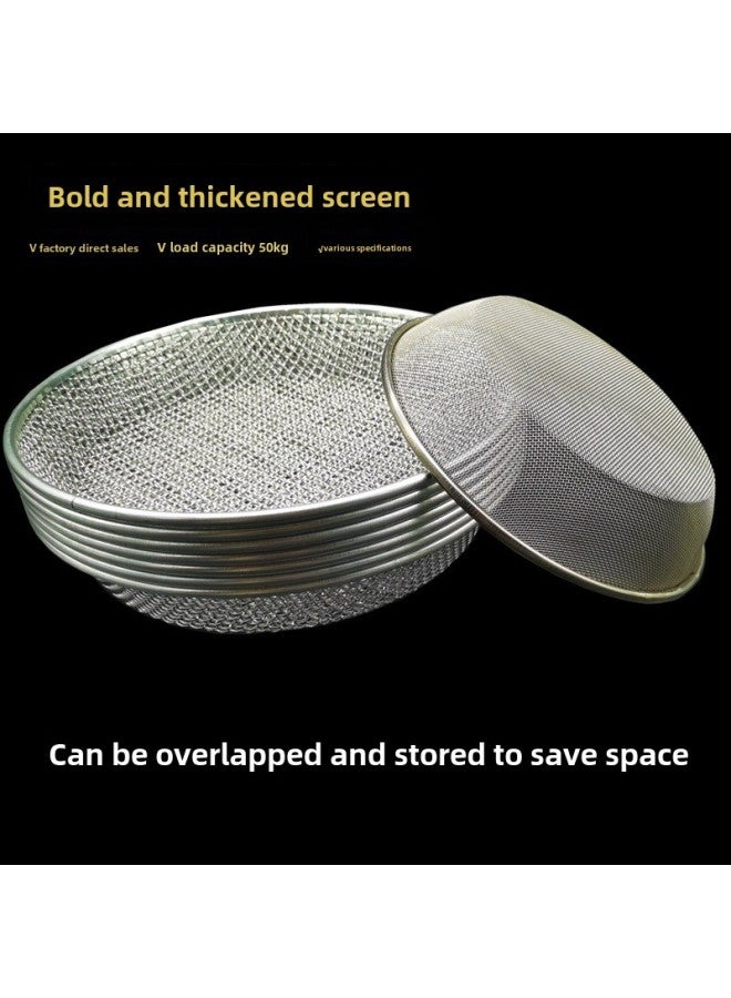 26EQ Wholesale Screen Corn Sieve Sand Sieve Peanut Sieve Soil Shovel Agricultural Leaky Soil Shovel Sand Stone Sieve Garlic-Specification:30cm (edged Version)-Colour:10mm Mesh - Image 5