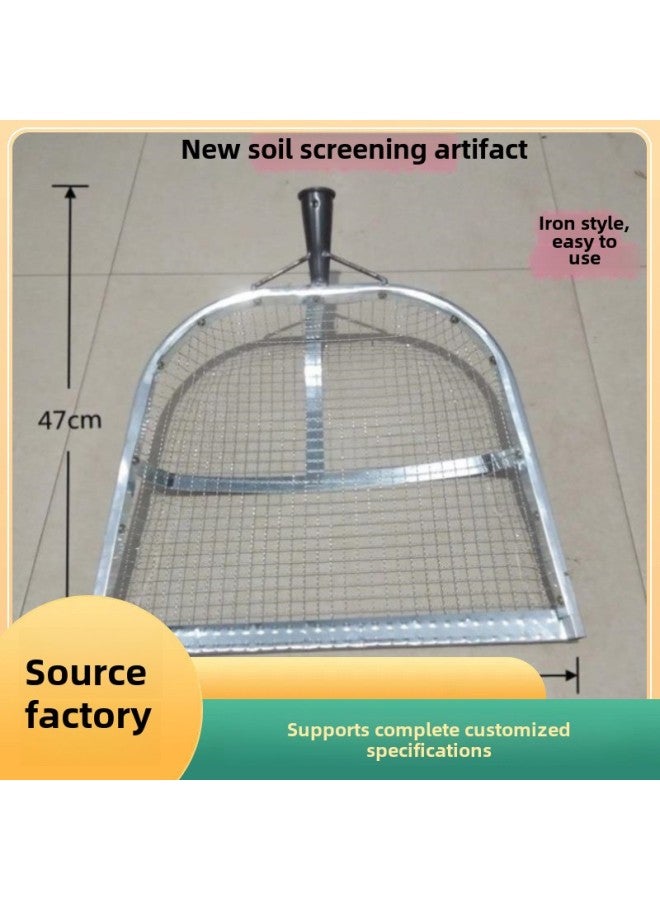 26EQ Wholesale Screen Corn Sieve Sand Sieve Peanut Sieve Soil Shovel Agricultural Leaky Soil Shovel Sand Stone Sieve Garlic-Specification:30cm (edged Version)-Colour:10mm Mesh - Image 2