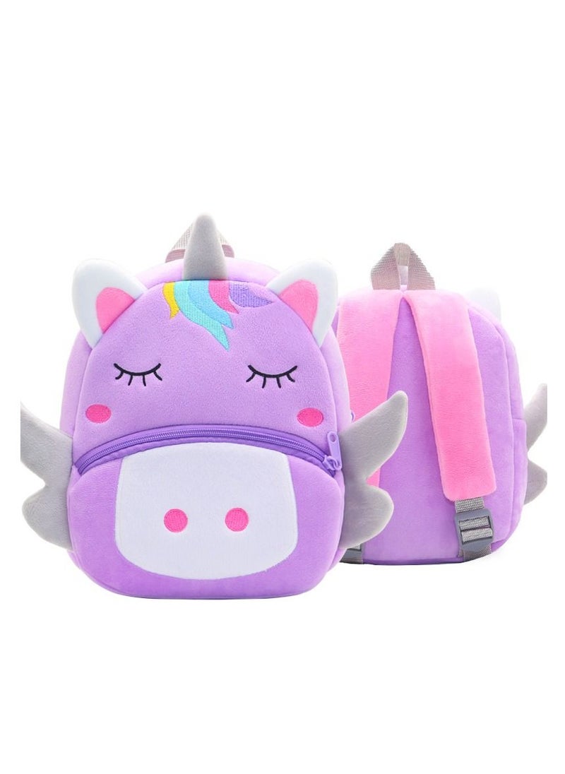 Y&D Cartoon unicorn plush animal backpack Children's Kindergarten Knapsack Soft light Mini toy backpack Birthday gift  - Image 1