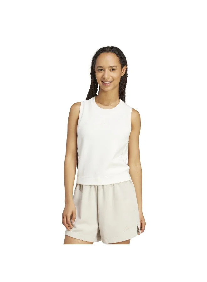 Adidas W All Szn Sl Tk White Training Tops For Women XS