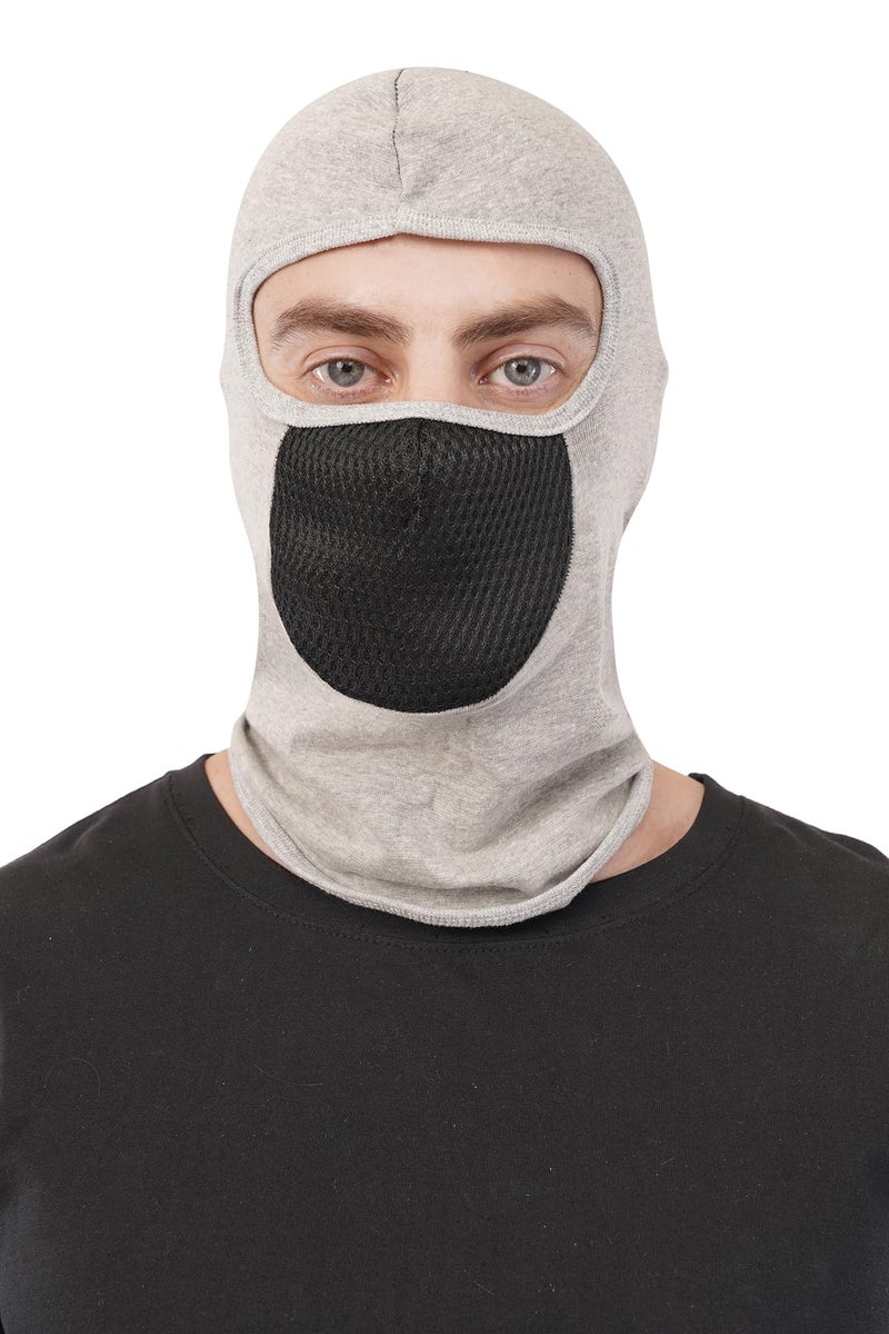 PrimeBox Helmet Face Mask Full Cover Bike Riding Cotton Anti-Dust Protection Neck Gaiter Stylish Black Biker Mask Pack of 1 Balaclava for Men - Image 1