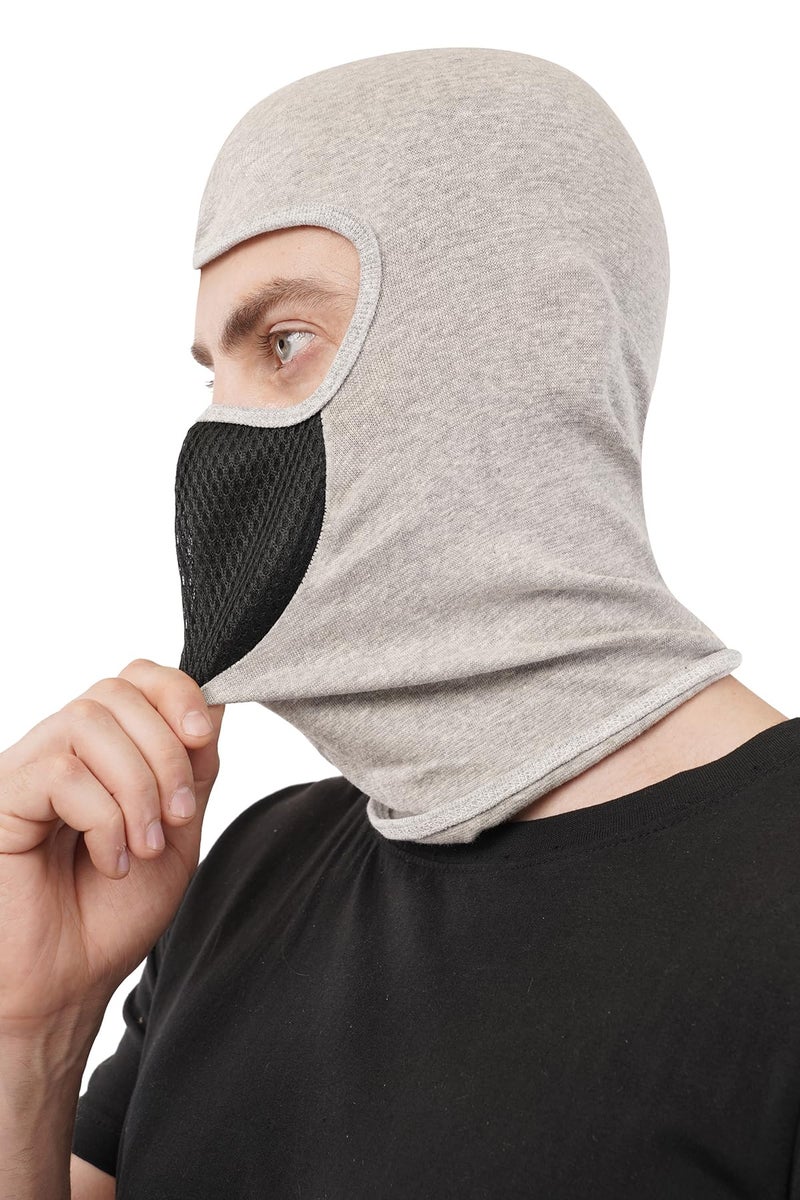 PrimeBox Helmet Face Mask Full Cover Bike Riding Cotton Anti-Dust Protection Neck Gaiter Stylish Black Biker Mask Pack of 1 Balaclava for Men - Image 5