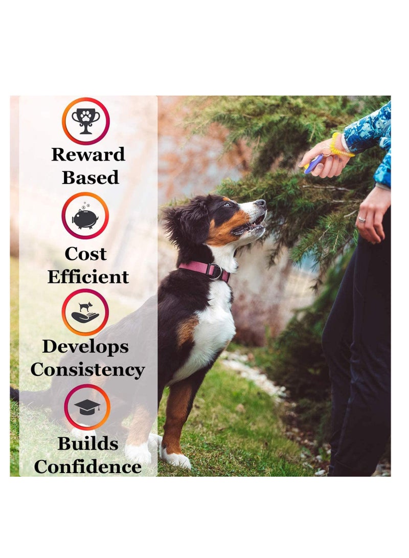 SYOSI 2pcs 2 Color Universal Animal Pet Dog Training Clicker with Wrist Bands Strap, Assorted Color Dog Clickers for Pet Dog Training  Obedience Aid - Image 3