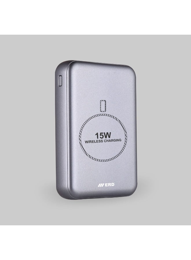 ERD بنك طاقة ERD PBE-607 فاخر وأنيق ولامع بسعة 10000 مللي أمبير، يدعم الشحن السريع، متعدد الاستخدامات، بقوة 15 واط، مزود بمنفذ USB-A ومنفذ USB-C، متوافق مع الشحن اللاسلكي العالمي، مزود بمؤشر شحن، مناسب للهواتف المحمولة وأجهزة الكمبيوتر المحمولة وسماعات الأذن والملحقات الإلكترونية. - Image 2