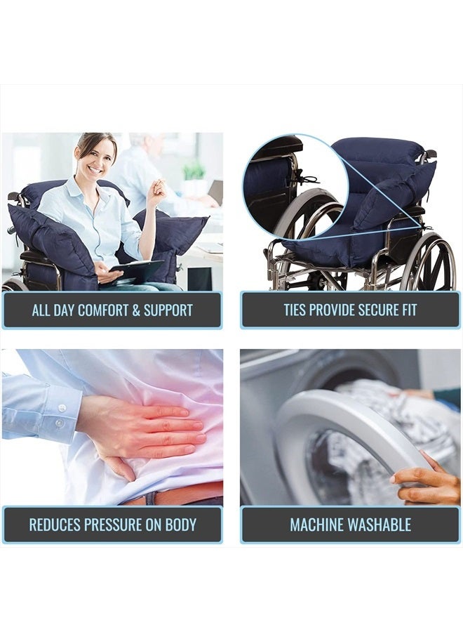 DMI Comfort Wheelchair Cushion & Pad, Wheelchair Seat Cushion, Recliner Cushion & Pillow, Foam, Cushion For Wheelchair Seat, 16 x 22 Inches, Navy - Image 2
