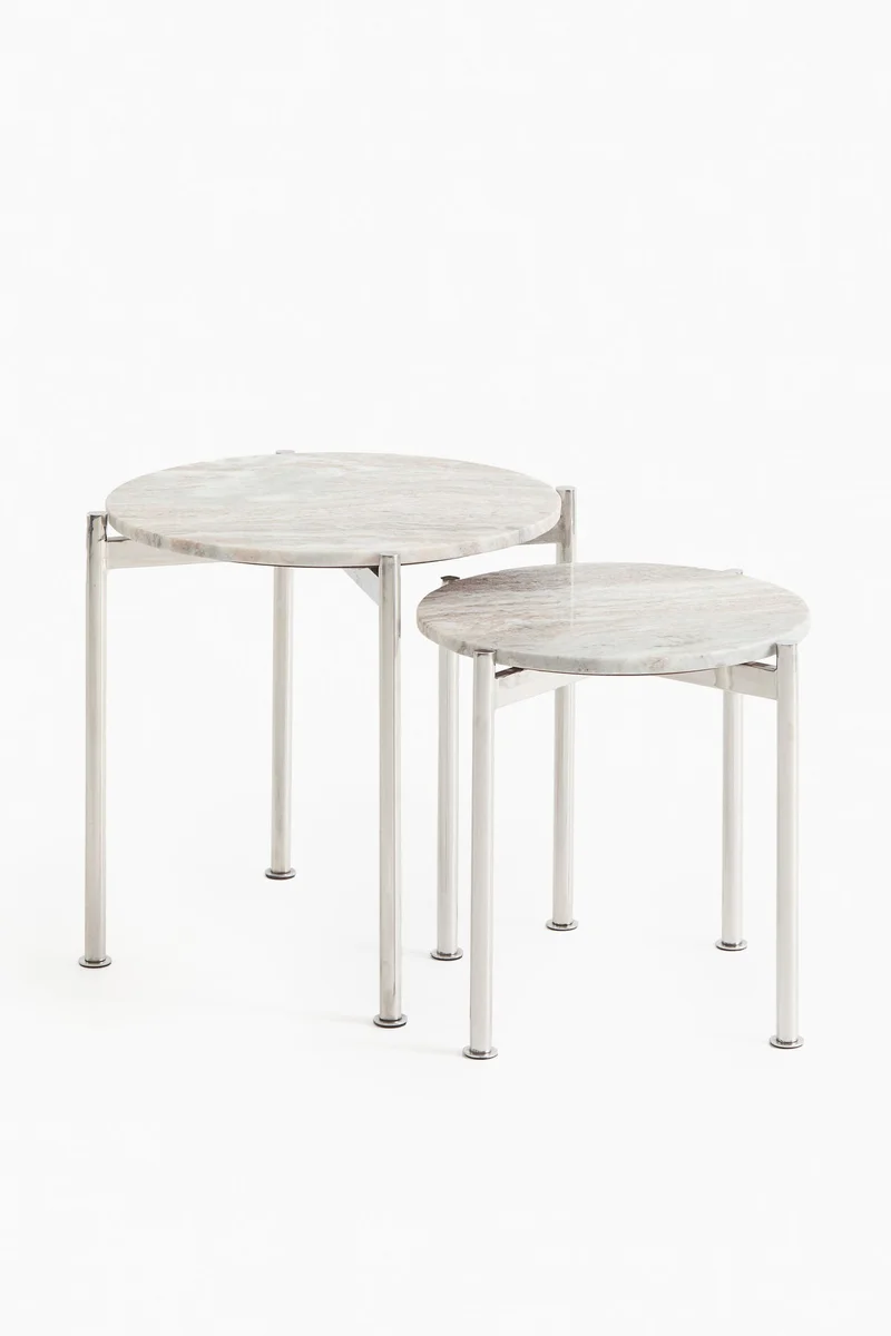H&M 2-piece marble side table set