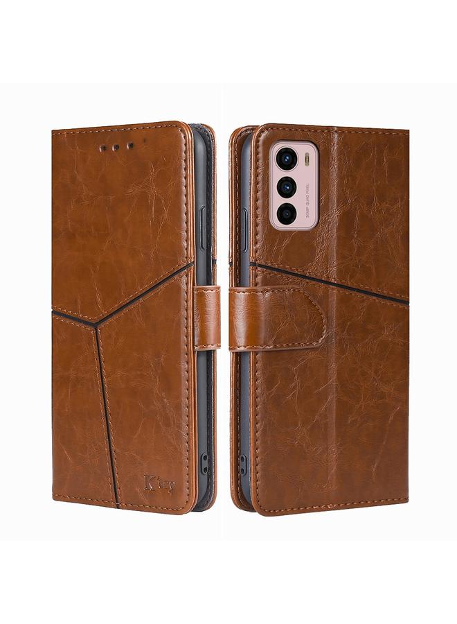 اس-توب جراب لهاتف Motorola Moto G42 4G، جراب هاتف جلدي قلاب أفقي بخياطة هندسية - Image 1