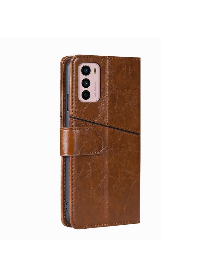 اس-توب جراب لهاتف Motorola Moto G42 4G، جراب هاتف جلدي قلاب أفقي بخياطة هندسية - Image 3