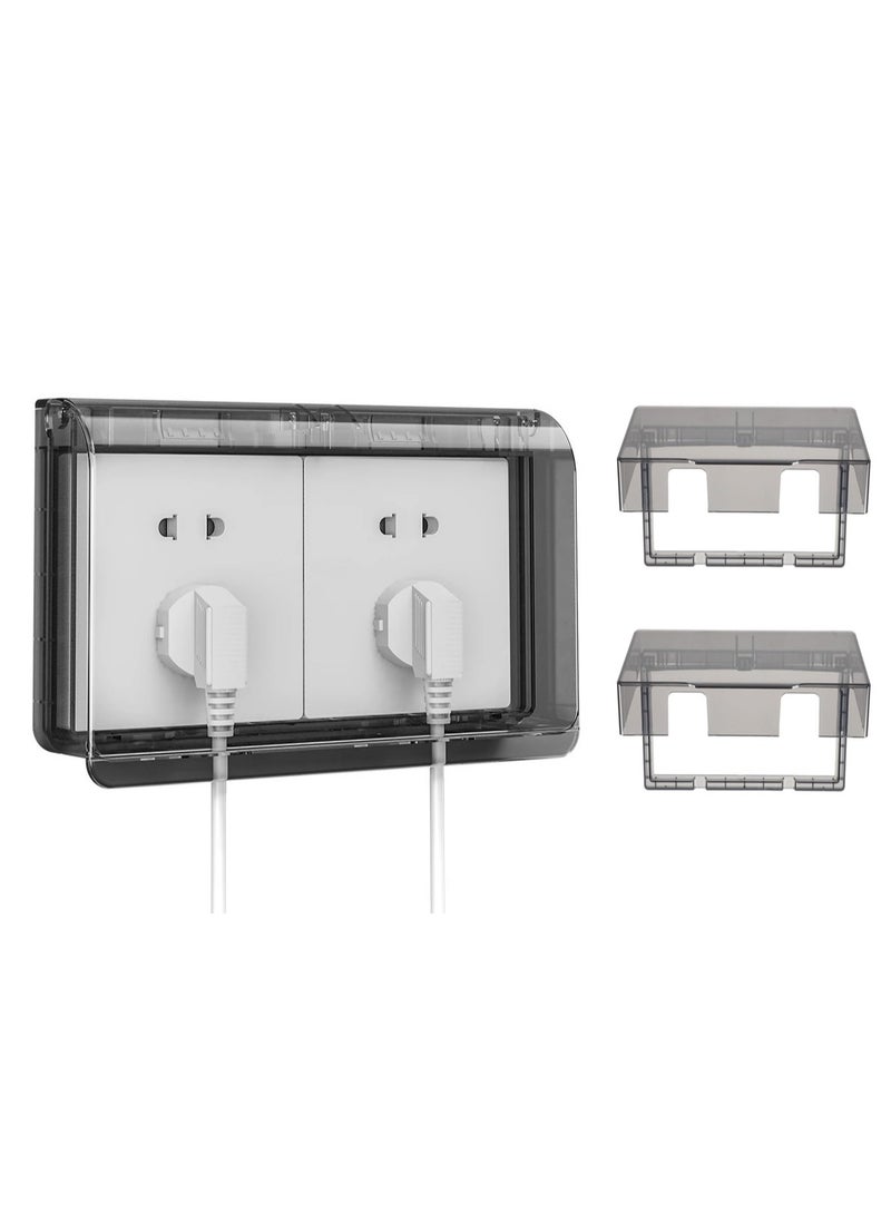 XiuWoo 2 Pcs Waterproof Clear Wall Switch Cover Box, Socket Protector Cover, Childproof Electrical Outlet Cover, Plug Cover Box, Baby Switch Protector Cover, Bathroom Shower Guard for Baby Safety Proofing  - Image 1