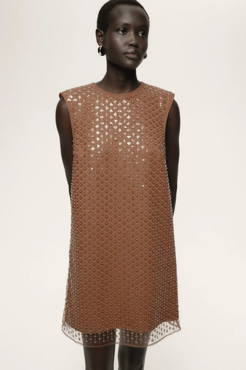 H&M Sequined mesh dress