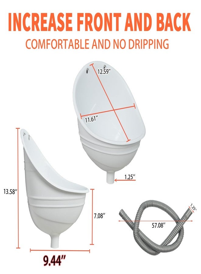 shawoo Waterless Urinal Garage Urinal for Men Plastic Urinals for Men, Urine Diverter Outdoor Urinal Wall-Mounted Urinals for Men Bathroom, No-Drill Lnstallation Self-Adhesive Mens Urinal(White) - Image 2