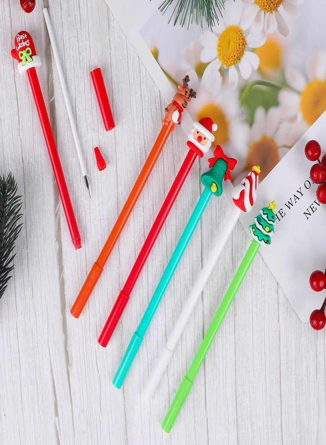 VEYLIN 30 Pcs Christmas Pens Bulk Gel Ink, Christmas Pens for Kids Cute Cartoon Xmas Tree Claus, Snowmans Reindeers Pen for Office School Holiday Party - Image 5