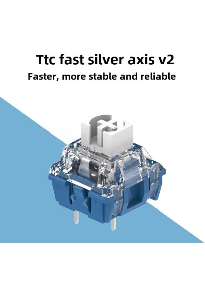 TTC Fast Silver Shaft V2 Shaft 39gf Rebound With Hand Trigger Fast Linear Electric Competition Mechanical Keyboard Shaft Body Switch-Color:TTC Moon White Axis