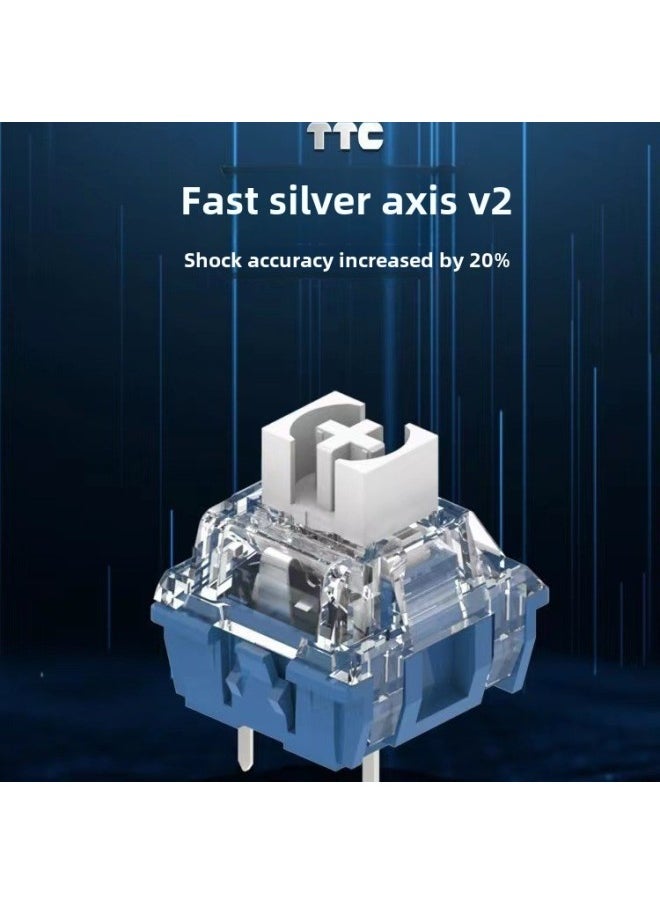 TTC Fast Silver Shaft V2 Shaft 39gf Rebound With Hand Trigger Fast Linear Electric Competition Mechanical Keyboard Shaft Body Switch-Color:TTC Moon White Axis