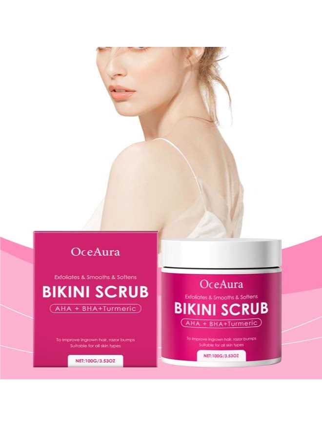 OceAura Exfoliating Body Scrub with 10% AHA + BHA & Turmeric - Smoothing & Moisturizing Scrub for All Skin Areas - Image 3