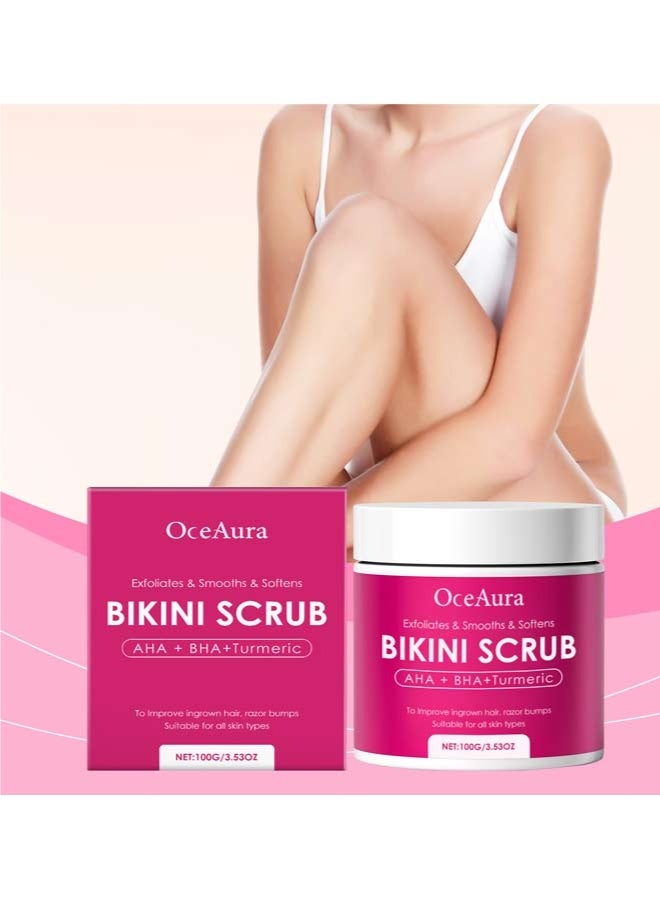 OceAura Exfoliating Body Scrub with 10% AHA + BHA & Turmeric - Smoothing & Moisturizing Scrub for All Skin Areas - Image 1