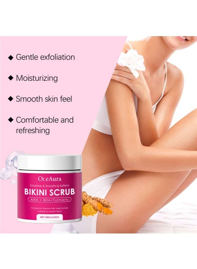 OceAura Exfoliating Body Scrub with 10% AHA + BHA & Turmeric - Smoothing & Moisturizing Scrub for All Skin Areas - Image 2