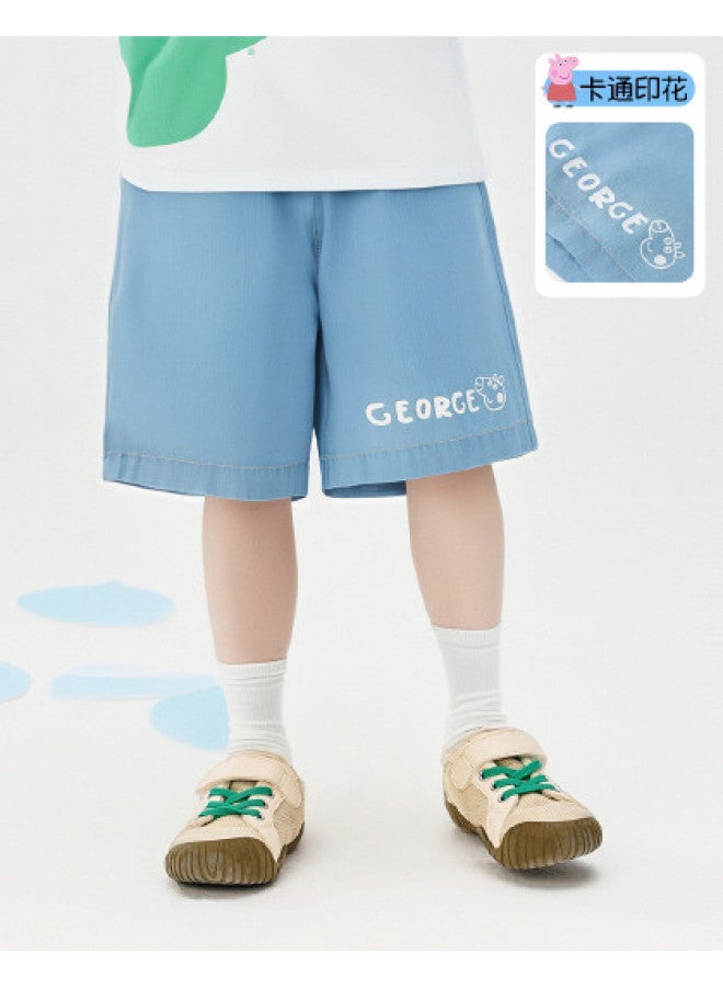 peppa Pig Summer Boys' Lightweight Breathable Denim Shorts Soft & Skin-friendly Baby Pants - Image 1