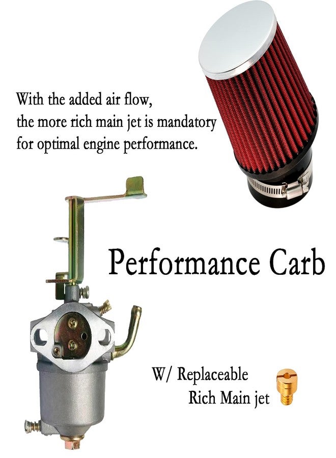 JMCHstore Performance Carburetor Carb Air Filter Adapter Kit for Coleman CT100U CC100X 98cc, Predator 79cc 3HP Engine, Massimo MB100 79cc Mini Bike, SK100 CK100 Go Kart, 154F 3.0 hp Engine Parts, Red - Image 4