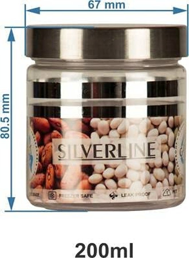 G-PET Silver Line Containers 300ml,200ml,100ml,50ml Plastic Grocery Container (Pack of 15, Silver) Plastic Grocery Container | Home Kitchen Container | Plastic Jar Set, Transparent, Standard - Image 4