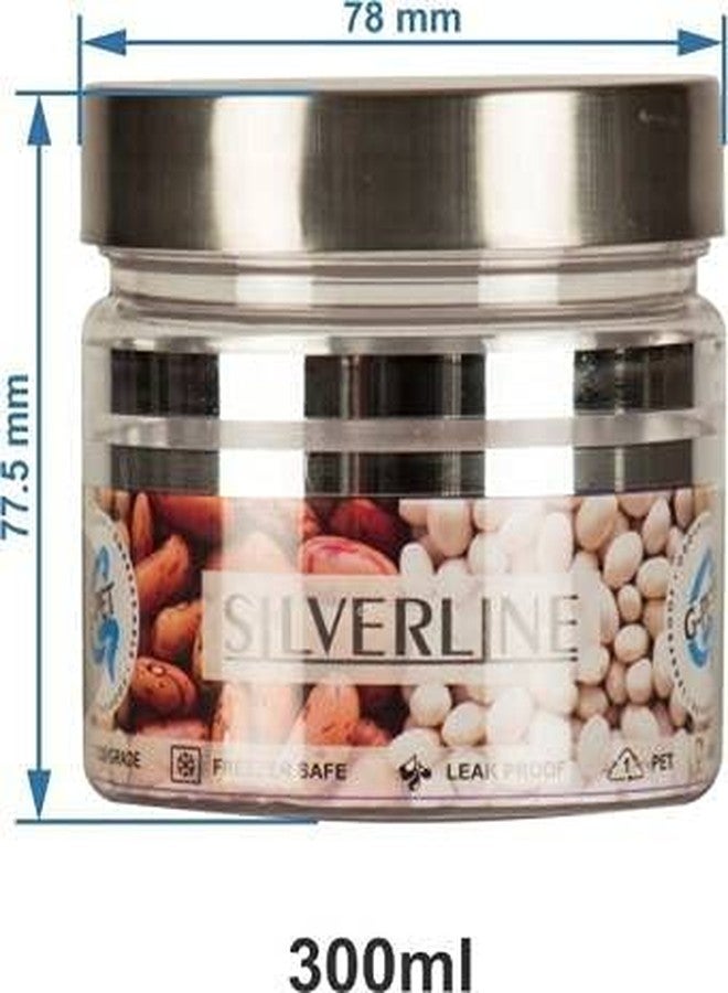G-PET Silver Line Containers 300ml,200ml,100ml,50ml Plastic Grocery Container (Pack of 15, Silver) Plastic Grocery Container | Home Kitchen Container | Plastic Jar Set, Transparent, Standard - Image 3
