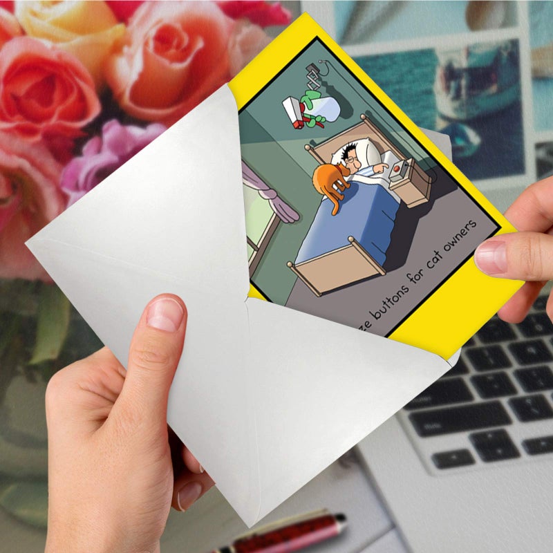NobleWorks - Funny Birthday Greeting Card with 5 x 7 Inch Envelope (1 Card) Bday Snooze Button C6396BDG - Image 5