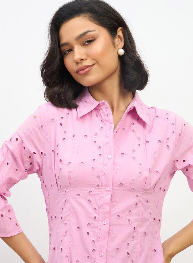 ستايلي فستان ميدي بأكمام ثلاثة أرباع من شيلي ستايلي - Image 4