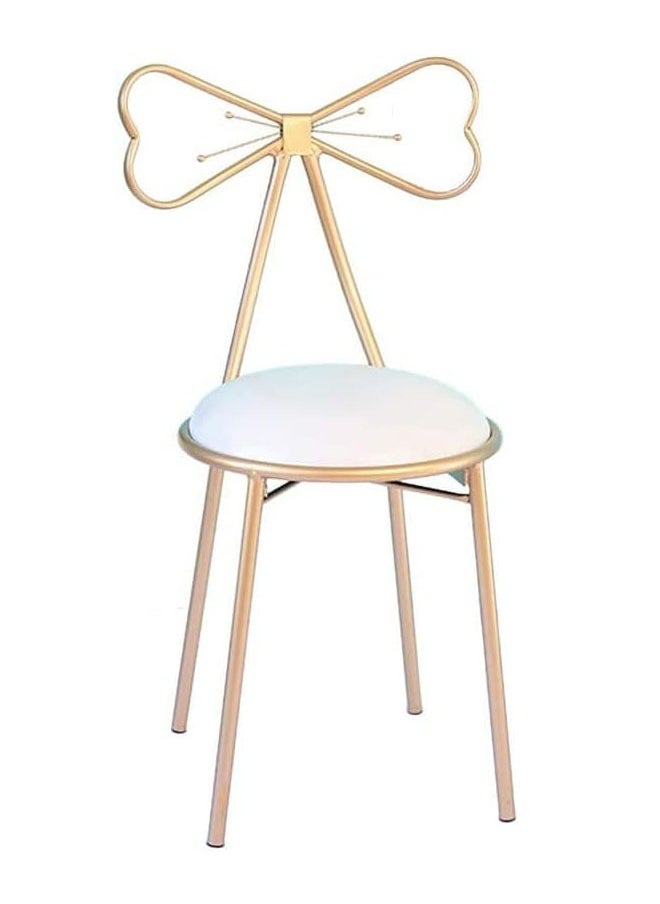 NKX - Butterfly Bow Tie Vanity Chair Velvet Cushion Metal Frame - Image 1