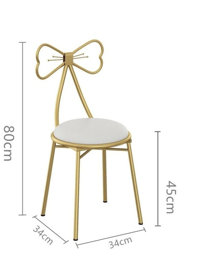 NKX - Butterfly Bow Tie Vanity Chair Velvet Cushion Metal Frame - Image 1
