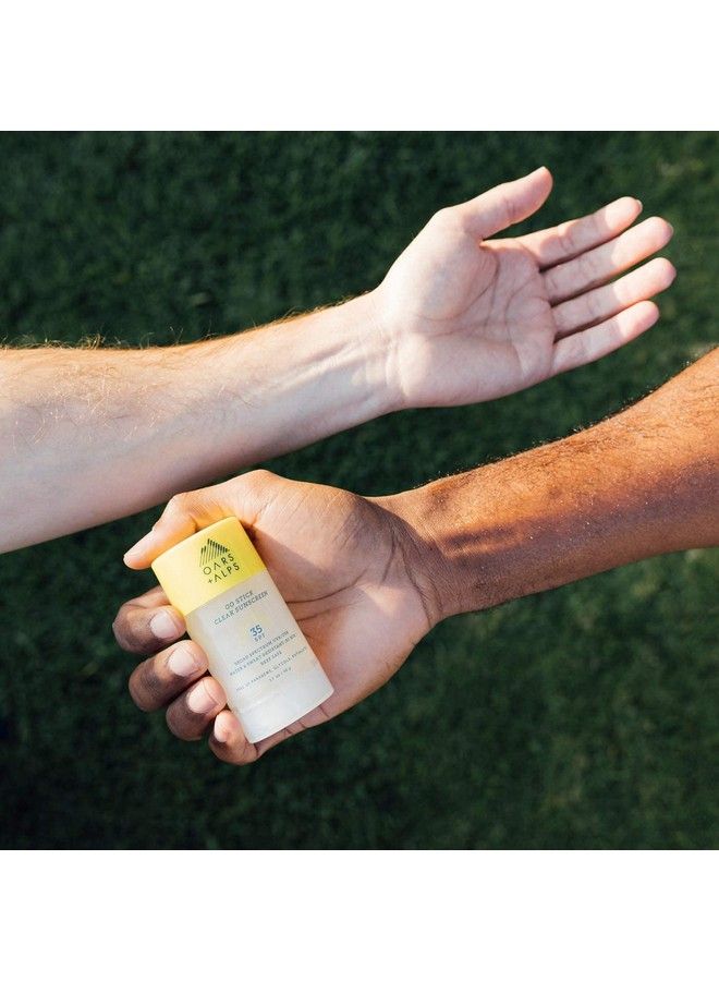 Oars + Alps غو ستيك واقي شمس شفاف SPF 35 للعناية بالبشرة معزز بفيتامين E ومضادات الأكسدة مقاوم للماء والعرق مناسب لمتطلبات TSA 1.7 أونصة عبوة 2 - Image 5