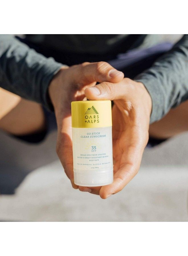 Oars + Alps غو ستيك واقي شمس شفاف SPF 35 للعناية بالبشرة معزز بفيتامين E ومضادات الأكسدة مقاوم للماء والعرق مناسب لمتطلبات TSA 1.7 أونصة عبوة 2 - Image 3