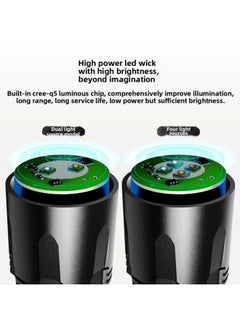 Generic Night Fishing Lamp Laser Light Strong Light Fishing Lamp Purple Light Table Fishing Blue Light Four Light Source Fishing Fish Charging Flashlight-Color:50 Hours Of Dual Light Sources + Induction Bait Light + Ground Bracket 50 Hours  - Image 4